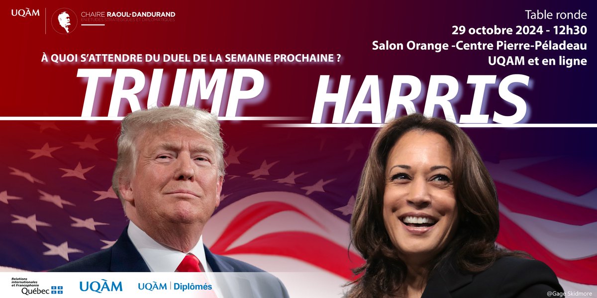 ChaireRaoulDandurand (@rdandurand) on Twitter photo 🇺🇸#EtatsUnis2024
Une semaine avant la #PresidentialElection2024, joignez-vous à <a href="/gagnonfrederick/">Frédérick Gagnon</a> <a href="/premontk_rine/">Karine Prémont</a> <a href="/andreanne_ob/">Andreanne Bissonnette</a> & <a href="/VictorBBourgeoi/">Victor B. Bourgeois</a> pour une table ronde, animée par <a href="/j_pnadeau/">Julie-Pier Nadeau</a>.
🗓️29 oct à 12h30
👥En personne/en ligne
✅Détails & inscription: uqam-ca.libcal.com/calendar/dandu… 🇺🇸#EtatsUnis2024
Une semaine avant la #PresidentialElection2024, joignez-vous à <a href="/gagnonfrederick/">Frédérick Gagnon</a> <a href="/premontk_rine/">Karine Prémont</a> <a href="/andreanne_ob/">Andreanne Bissonnette</a> & <a href="/VictorBBourgeoi/">Victor B. Bourgeois</a> pour une table ronde, animée par <a href="/j_pnadeau/">Julie-Pier Nadeau</a>.
🗓️29 oct à 12h30
👥En personne/en ligne
✅Détails & inscription: uqam-ca.libcal.com/calendar/dandu…