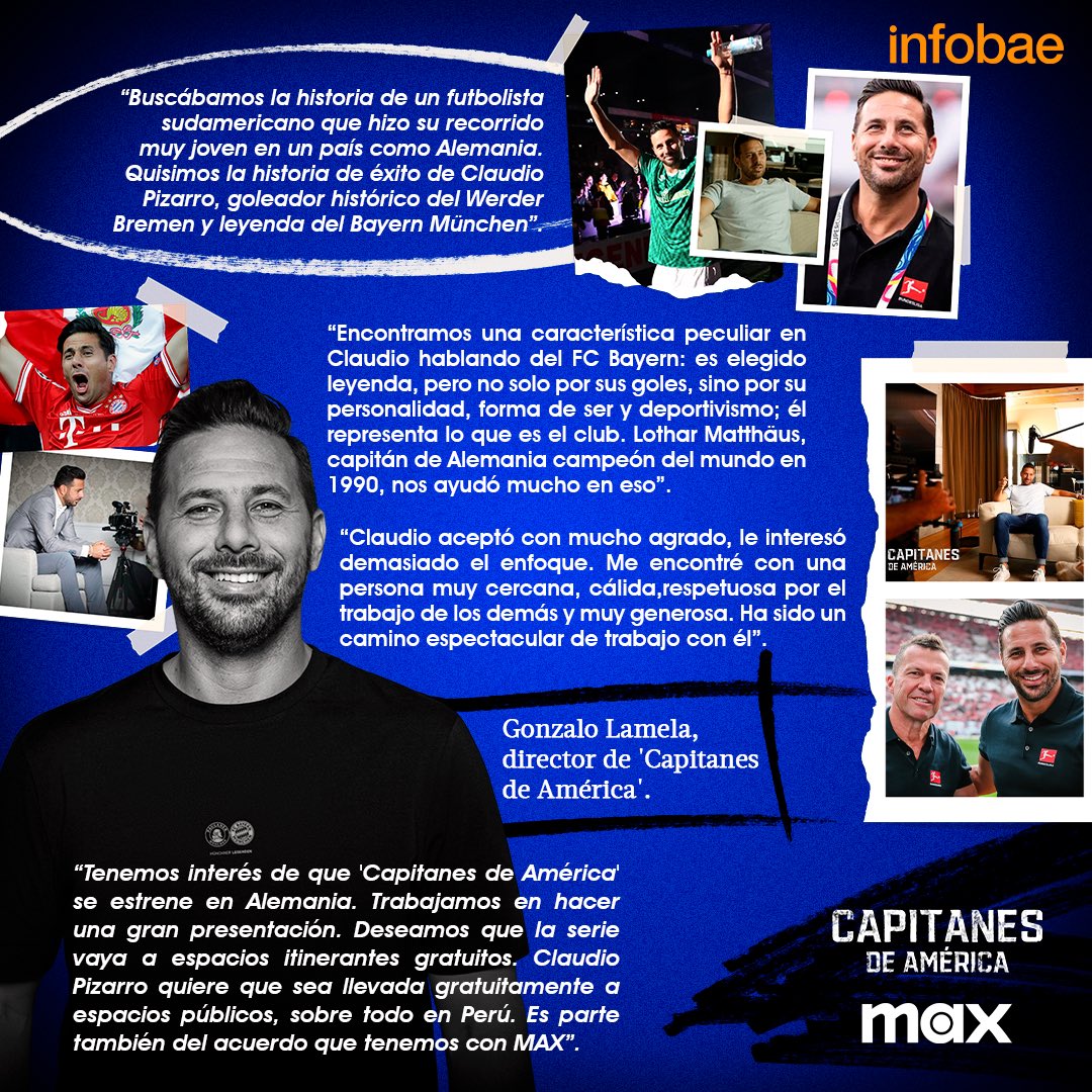 Renzo Galiano (@renzogaliano) on Twitter photo Claudio Pizarro ha aceptado llevar su historia de éxito con la docuserie Capitanes de América. 🇵🇪🎞️
La leyenda <a href="/werderbremenES/">SV Werder Bremen ES</a> y <a href="/FCBayernES/">FC Bayern München Español</a> quiere que la producción llegue a las calles. Al habla el director del proyecto. 🇩🇪⚽️
𝗘𝗡𝗧𝗥𝗘𝗩𝗜𝗦𝗧𝗔 🔗: acortar.link/8rMMuh Claudio Pizarro ha aceptado llevar su historia de éxito con la docuserie Capitanes de América. 🇵🇪🎞️
La leyenda <a href="/werderbremenES/">SV Werder Bremen ES</a> y <a href="/FCBayernES/">FC Bayern München Español</a> quiere que la producción llegue a las calles. Al habla el director del proyecto. 🇩🇪⚽️
𝗘𝗡𝗧𝗥𝗘𝗩𝗜𝗦𝗧𝗔 🔗: acortar.link/8rMMuh