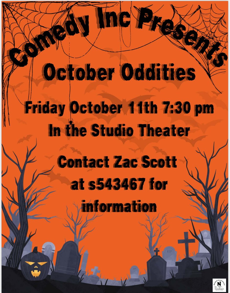 This Friday we have a sPoOkY and SiLlY show for you all! Starting at 7:30 pm in the Studio Theater! Hope to see you there! #Halloween #spookysilly #oabaab #showtime