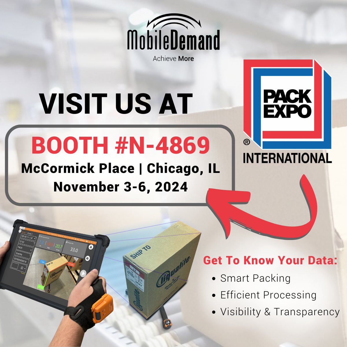 MobileDemand's tweet image. We are excited to head to PACK EXPO International early November! Check out our press release to see what we will be featuring - we cannot wait to see you there! bit.ly/3Yi1RET #PACKEXPOInternational #Automation #ProcessingTechnology #MobileDemand #xDIM #KnowYourData