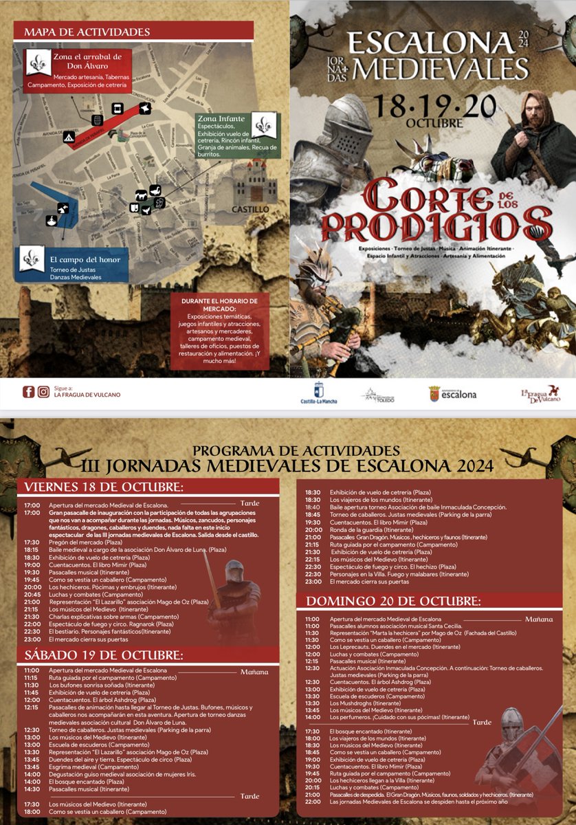 ¡Con más de 70 actividades!
Esta será la programación para las III Jornadas Medievales de Escalona "Corte de los Prodigios".
lacortedelosprodigios.es/wp-content/upl…