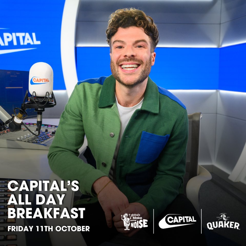 Capital Breakfast's Jordan North will be taking on Capital's All-Day Breakfast this Friday! For every challenge he completes, our All-Day-Breakfast partners, @quakeroatsuk , will be donating to Global's Make Some Noise. #Capital #JordanNorth