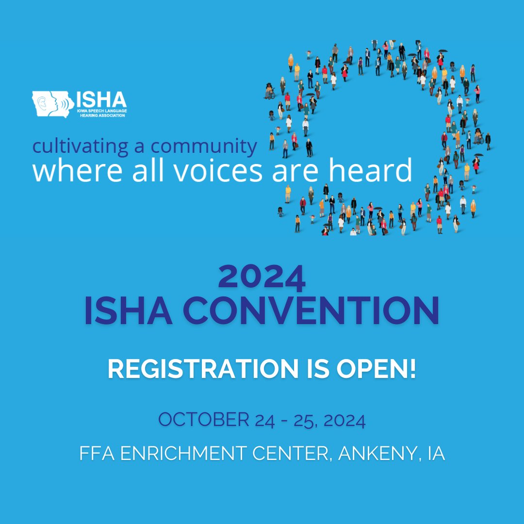 IowaSLHA's tweet photo. 🌟🌟 Register by Oct 16 for the ISHA Convention! - https://t.co/Dn7lNjmgh0 https://t.co/pX4sXS4LDG