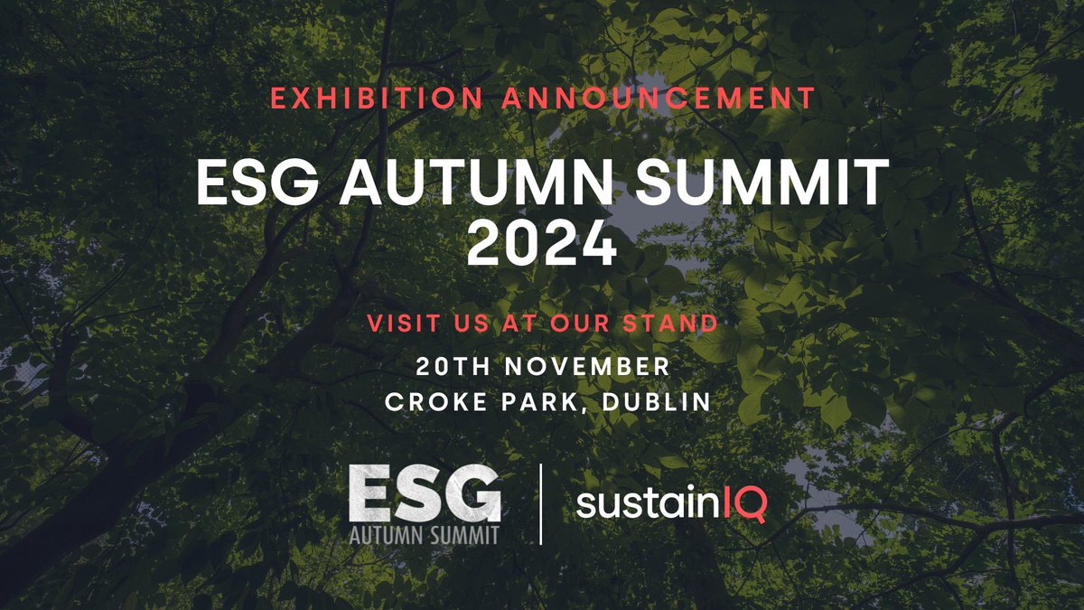 📢Excited to share that we will be sponsoring the Autumn ESG Summit  for the third time this year, in Dublin on the 20th of November 2024.

Be sure to register for this here: hubs.la/Q02Q6Z9S0