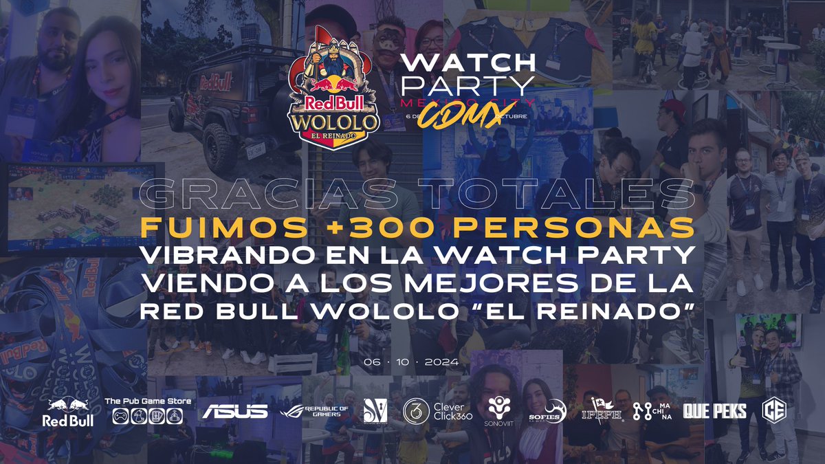 uxmalesports's tweet photo. GRACIAS TOTALES!!! Fue un día memorable - 06/10/2024 @redbullgaming @redbullMEX @thepubgamestore @ASUS #SecretosDelVino @Cleverclick360 #Sonoviit #Sofies @Ipefh_Tol @MachinaWT @Que_Peks !!! y a los +300 asistentes!!! https://t.co/LeTyNoy3m5