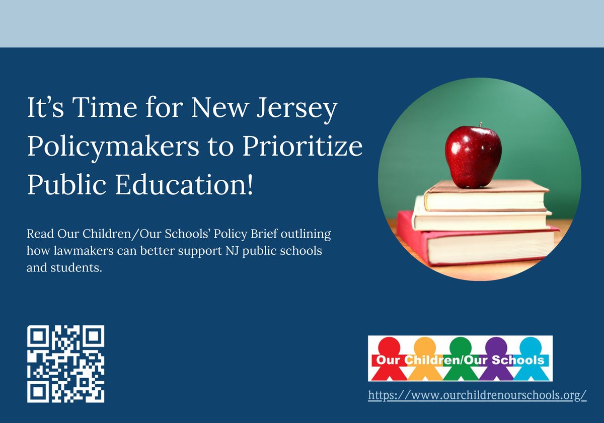 OCOSNJ's tweet photo. Our Children/Our Schools is setting the stage for public education as a priority now and in the 2025 NJ gubernatorial election.
https://t.co/D2NZo7kmaQ
#ocosnjedpolicybrief2024 https://t.co/AxVijuTBmw