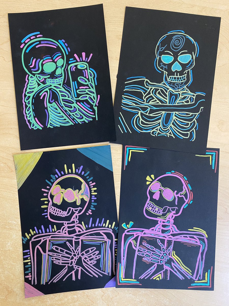 I’m loving these Expressive Skeleton drawings from 7/8th grade Art!