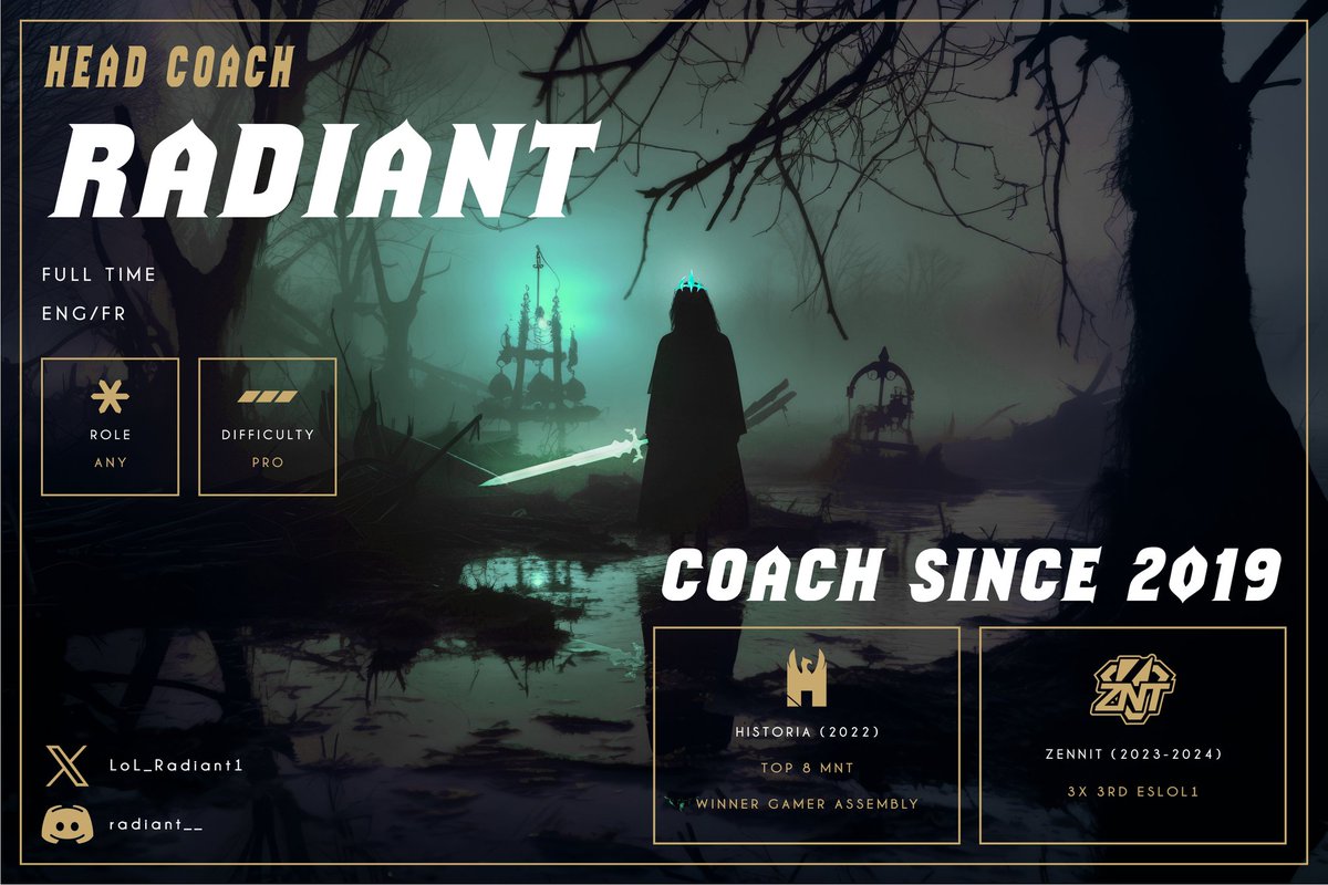 Hello
I'm LFT for 2025 as HC/AssitCoach for major ERL2/Minor ERL 1.
I'm mainly looking for AC positions as I want to improve on my weaknesses and use my skills in the most efficient way.
Send me a DM here or on discord for any questions
Refs :<a href="/VindoM_L/">Julien ''VindoM''</a> <a href="/Neji_LoL_/">Neji</a> <a href="/Whip571/">Whip</a>