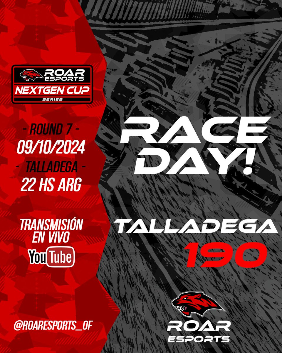 #ROARCUP 🔥NEXT GEN CUP - ROUND 7🔥

CHAPISTASSSS, ENCIENDAN SUS MAQUINAS!! jajaja. Hoy nos vemos en TALLADEGA👏

Aún estas a tiempo de ser parte, sumate en el siguiente link 🔥
🟥 Formulario de Inscripción - ROAR CUP - NEXT GEN CUP - MIÉRCOLES
forms.gle/L9Qkq4UBdXEtYr…

Broadcast