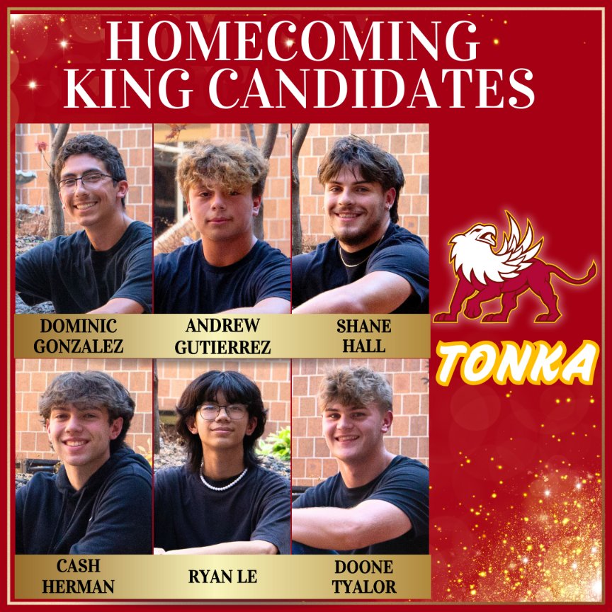 A big round of applause for @Winnetonka’s 2024 Homecoming Court! 👑👏 Let’s make this Homecoming week filled with spirit, excitement, and unforgettable moments! Go Griffins!