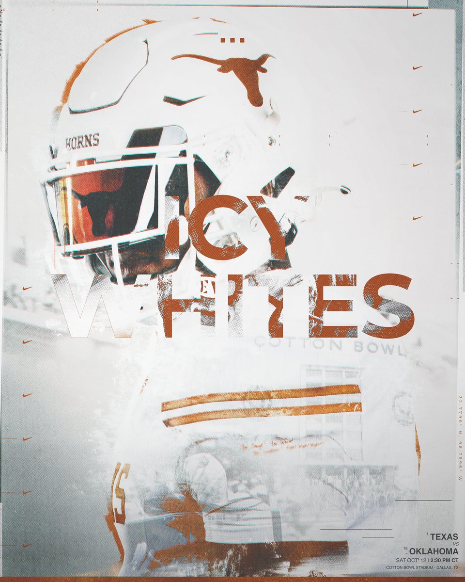 TexasFootball's tweet photo. ❄️ Icy Whites in the Cotton Bowl ❄️ https://t.co/BG5UDhRqc4
