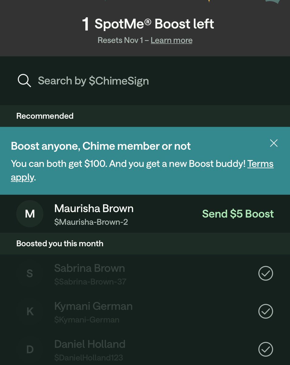 YvSubzero's tweet image. I always boost back. I got one left hurry and get the last one or be the first on Nov 1
@Chime #chime #chimeboost #chimespotme #spotme
