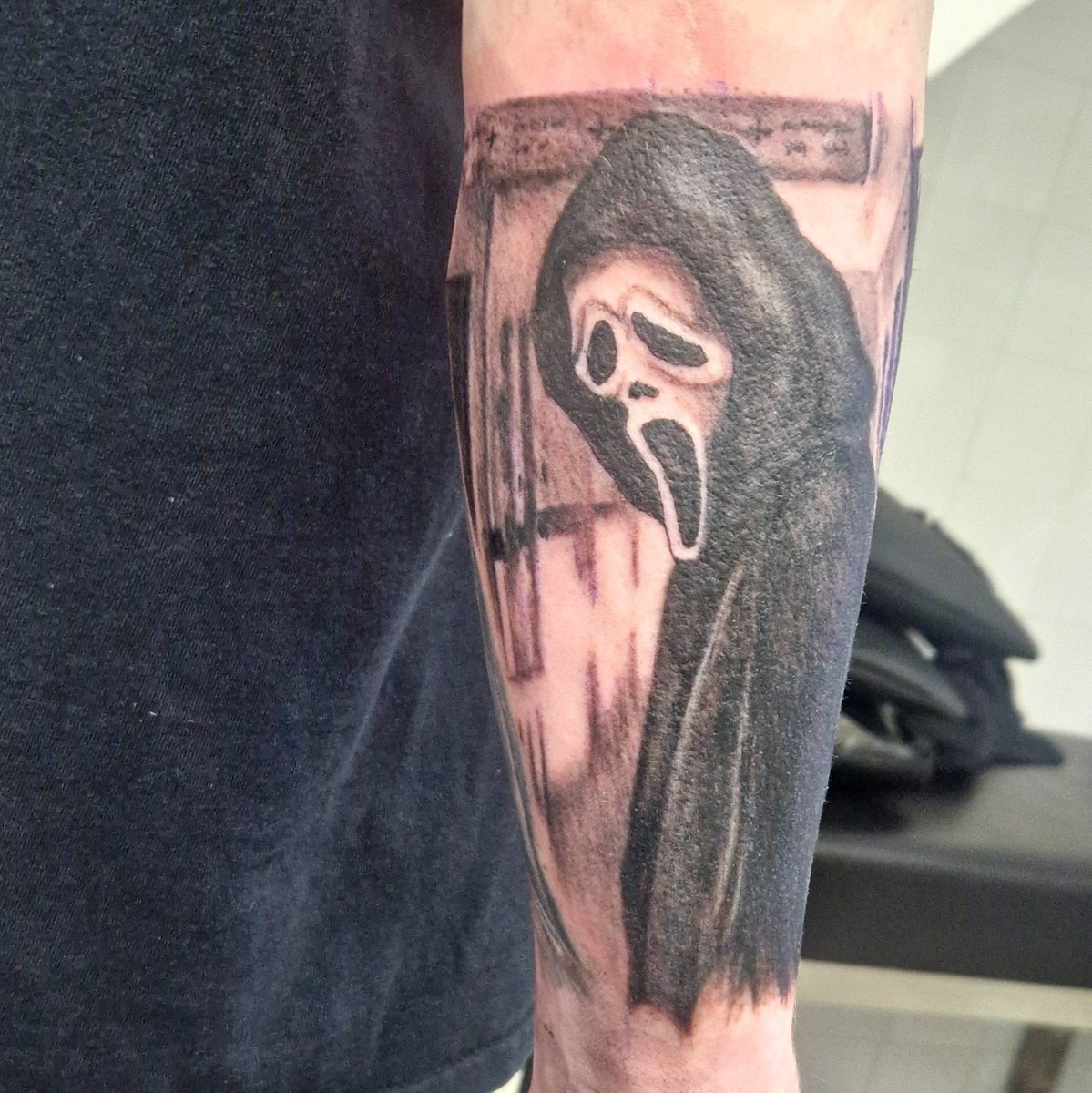 ChrisScream81's tweet image. My favourite scream tattoos. Post my other in the comments. Love to know what u think. #HorrorCommunity is thee absolutely best 🖤💜