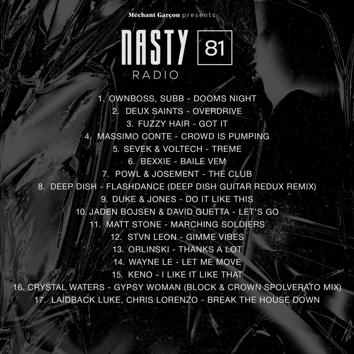 Nasty Radio Ep.81 by <a href="/AdrienToma/">Adrien Toma</a> is OUT NOW : streamlink.to/NastyRadio w/ <a href="/ownbossmusic/">Öwnboss</a> <a href="/deuxsaintsmusic/">DEUX SAINTS</a> <a href="/MassimoConteDJ/">Massimo Conte</a> <a href="/bexxiemusic/">bexxie</a> <a href="/deepdishmusic/">Deep Dish</a> @DukeandJones <a href="/davidguetta/">David Guetta</a> <a href="/STVNLEON/">STVN LEON</a> <a href="/RichardOrlinski/">Richard Orlinski</a> <a href="/crystalwaters1/">crystalwaters</a> <a href="/blockandcrown/">Block & Crown</a> <a href="/LaidbackLuke/">Laidback Luke</a> <a href="/Lorenzosbeats/">Chris Lorenzo</a>