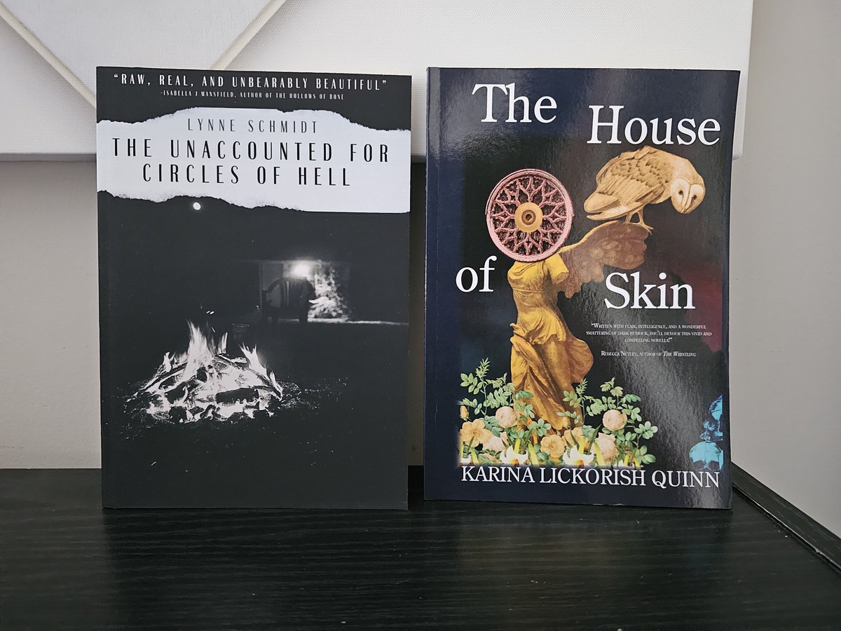 Stanchion (@stanchionzine) on Twitter photo UPDATE: Want to get authors paid?
I have 5 & 4 copies left of <a href="/LynneSchmidt/">Lynn(e) Schmidt</a>'s The Unaccounted for Circles of Hell & <a href="/KLickorishQuinn/">Dr Karina Lickorish Quinn</a>'s The House of Skin, respectively. If I can sell those, I can send them another $250 each + 15 more author copies in a 2nd printing! Links below! UPDATE: Want to get authors paid?
I have 5 & 4 copies left of <a href="/LynneSchmidt/">Lynn(e) Schmidt</a>'s The Unaccounted for Circles of Hell & <a href="/KLickorishQuinn/">Dr Karina Lickorish Quinn</a>'s The House of Skin, respectively. If I can sell those, I can send them another $250 each + 15 more author copies in a 2nd printing! Links below!