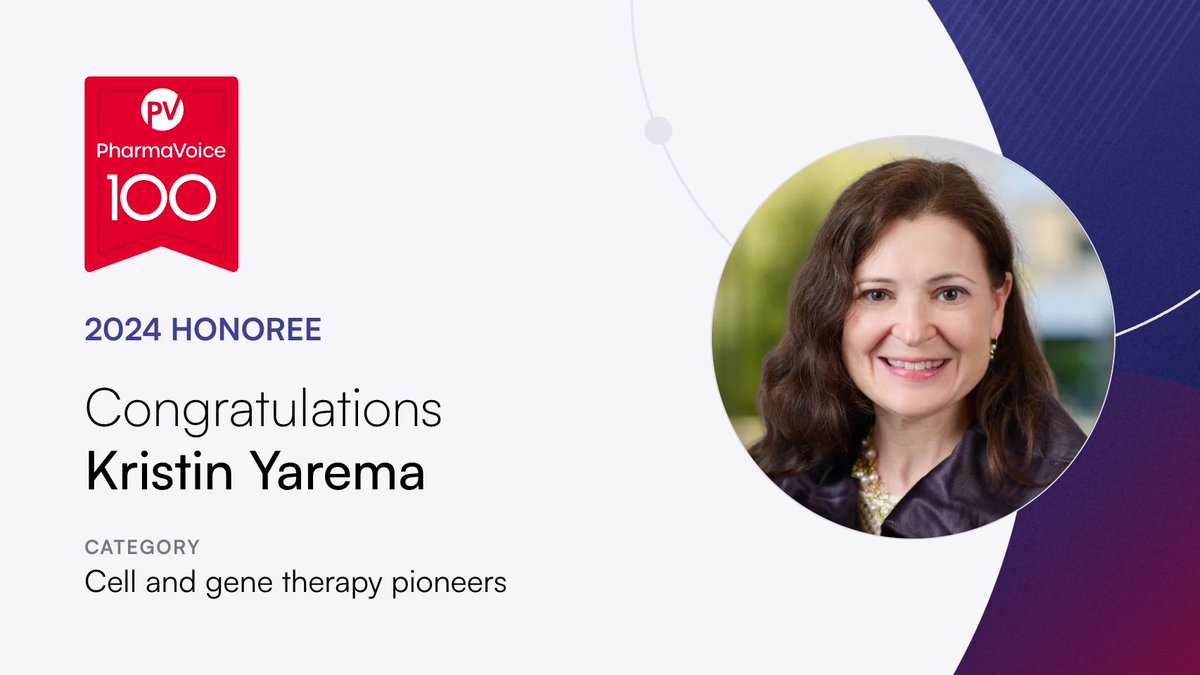 Poseida Therapeutics (@poseidathera) on Twitter photo We are excited to share that our CEO, Kristin Yarema, Ph.D., has been recognized on the <a href="/PharmaVoice/">PharmaVoice</a> 100 list as a pioneer in cell and gene therapy.
More on her #recognition, her #career to date, and the full list of inspiring industry leaders out now:
pharmavoice.com/news/pv100-pha… We are excited to share that our CEO, Kristin Yarema, Ph.D., has been recognized on the <a href="/PharmaVoice/">PharmaVoice</a> 100 list as a pioneer in cell and gene therapy.
More on her #recognition, her #career to date, and the full list of inspiring industry leaders out now:
pharmavoice.com/news/pv100-pha…