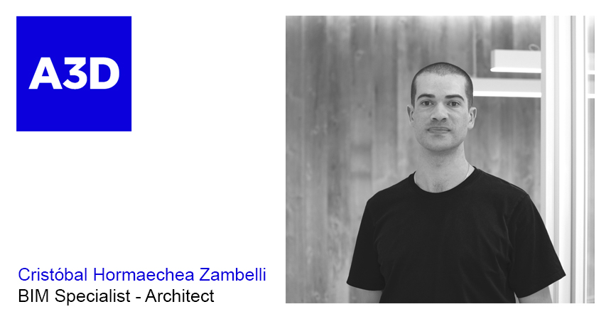 📣¡Nueva incorporación!

Cristóbal Hormaechea Zambelli se une al equipo de A3D. 

¡Bienvenido a la familia!👋 ⁣ 

Conoce el resto del equipo de A3D: a3d.es/nosotros/equip… 

#A3D #BIM #Revit #Equipo