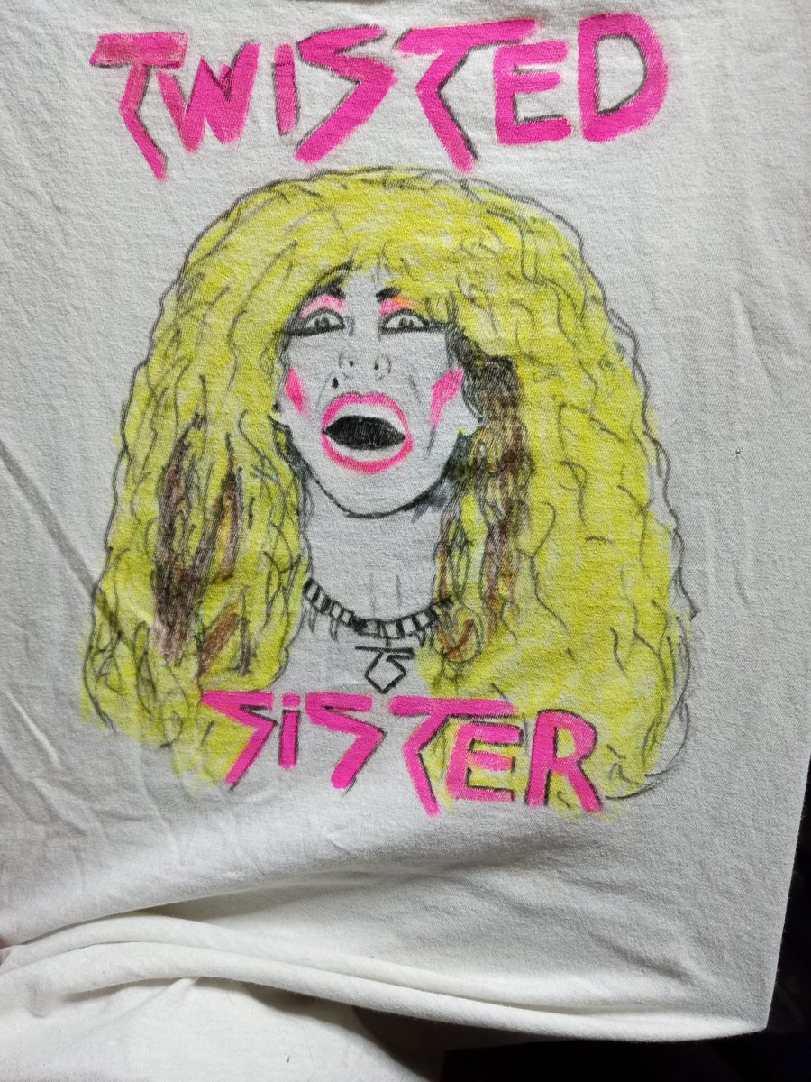 Angelheart1978's tweet image. When your 9 year old autistic child begs you fora shirt with @deesnider and @TwistedSisterNY  but you are broke. Mommy helps him make his own. Not my best free hand but he's happy