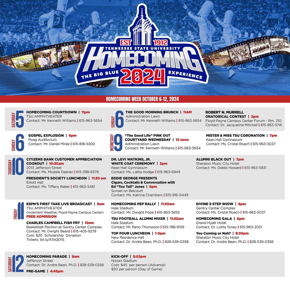 DannyDGlover's tweet image. TENNESSEE STATE HOMECOMING 2024

#GetGeeked #BigBlueCountry #TSU