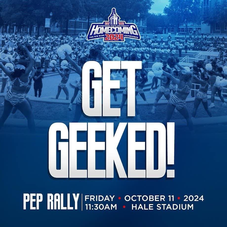 DannyDGlover's tweet image. TENNESSEE STATE HOMECOMING 2024

#GetGeeked #BigBlueCountry #TSU