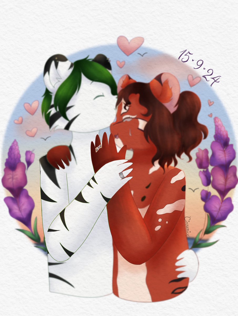 I adored doing this commission for kittey_93!! Happy engagement!!

#art #furryart #commsopen #chibi #furry #arttrade #commission