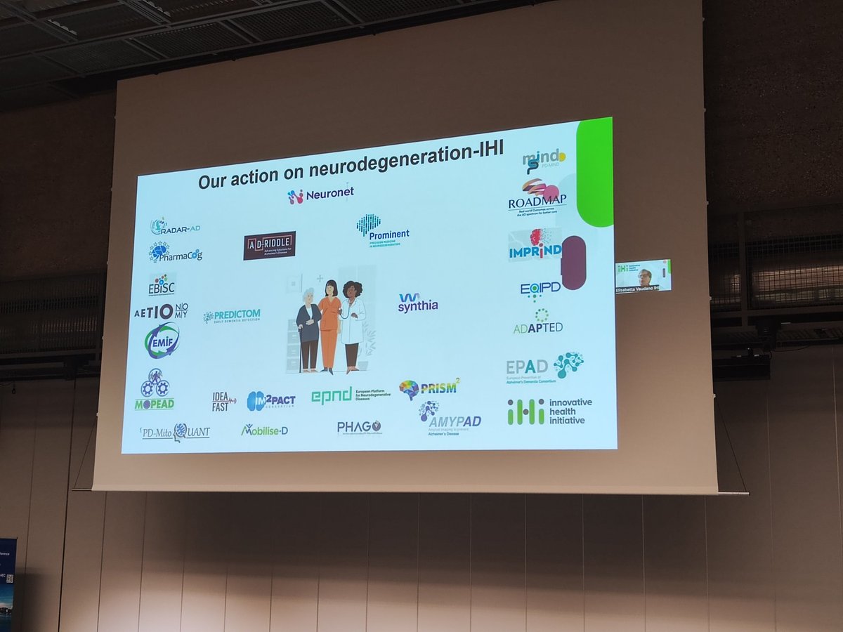 Cindy Birck (@cindybirck) on Twitter photo So nice to hear Elisabetta Vaudano presenting the neurodegeneration portfolio from <a href="/IHIEurope/">Innovative Health Initiative</a> at #34AEC.
<a href="/AlzheimerEurope/">Alzheimer Europe</a> is involved in many of these projects, contributing through communication & public involvement activities and ethics discussions. So nice to hear Elisabetta Vaudano presenting the neurodegeneration portfolio from <a href="/IHIEurope/">Innovative Health Initiative</a> at #34AEC.
<a href="/AlzheimerEurope/">Alzheimer Europe</a> is involved in many of these projects, contributing through communication & public involvement activities and ethics discussions.