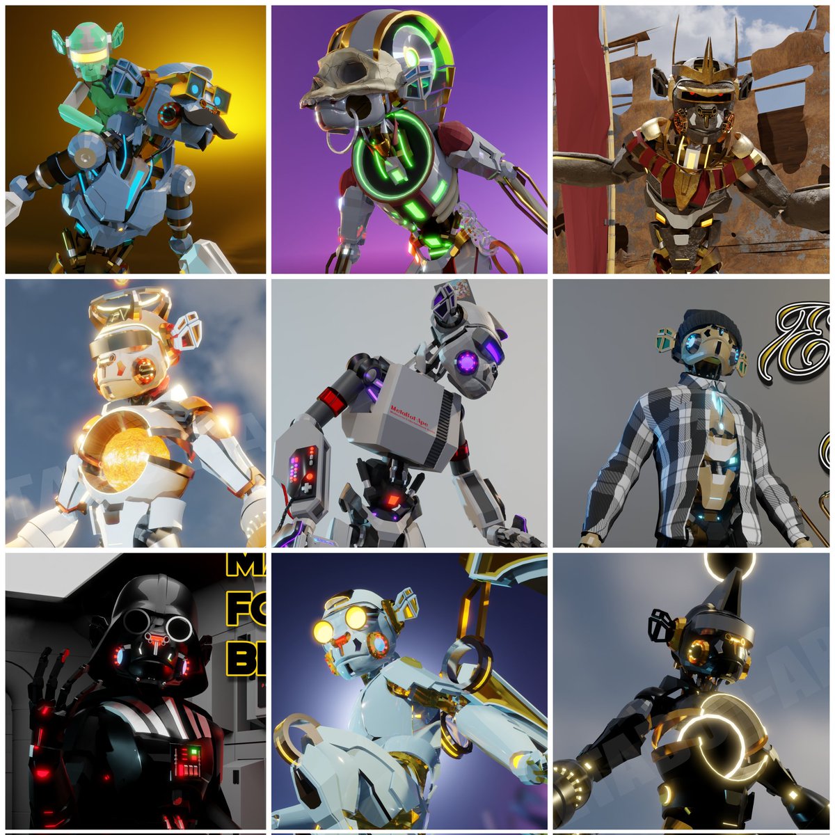 ApolloOfficia15's tweet photo. Damn... I need to create more #avatars for @niftyisland. I've only created 36 not including variants. If you haven't gotten one of my avatars, grab one now, the next wave of #vrms are going to be a bit #spooky and may include some free claims! #NFTGaming #NFTs #3DArtist https://t.co/yfYC5rmiTd