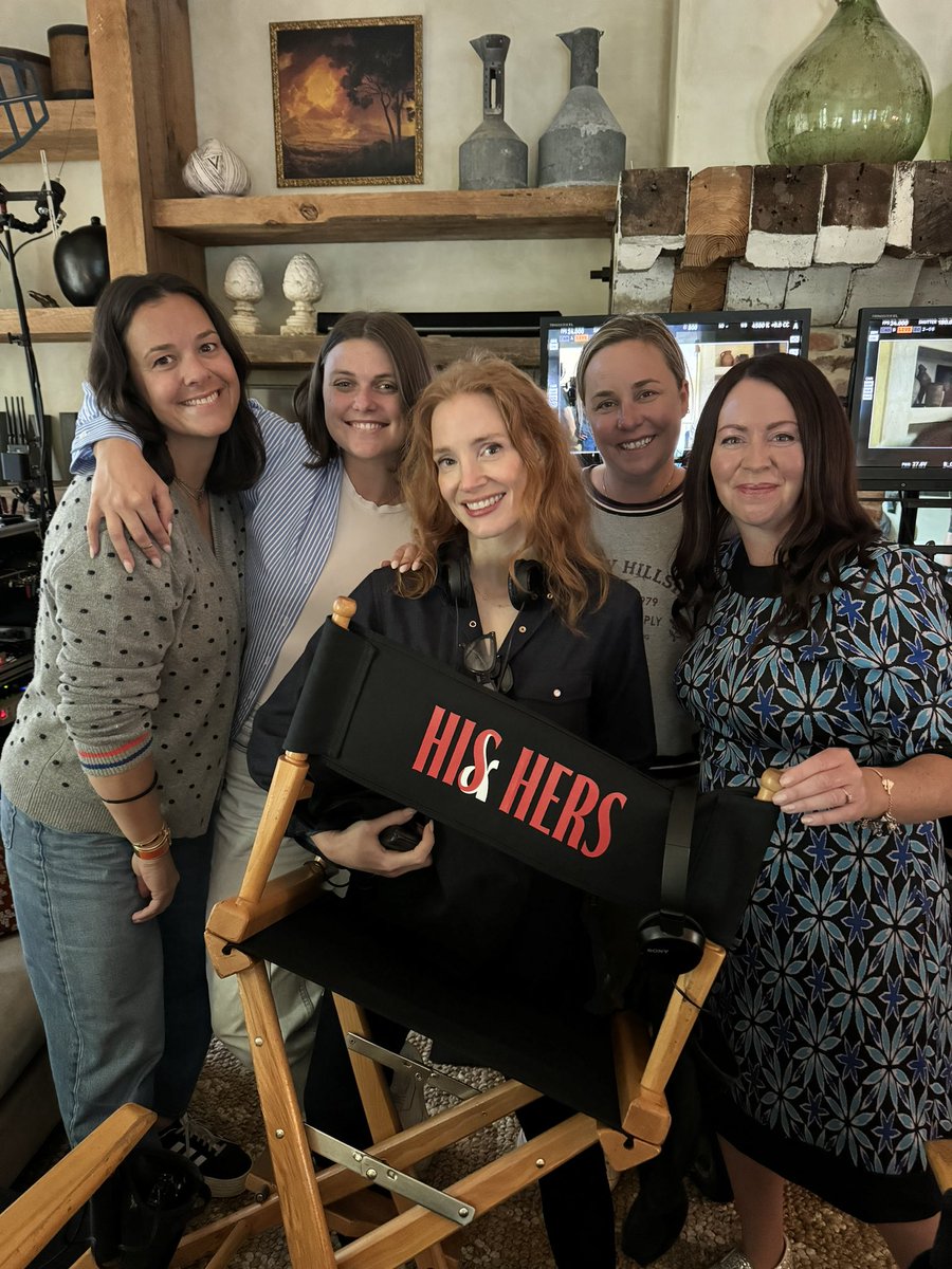 jes_chastain's tweet image. On set with for our next @FreckleFilms series… #HisAndHers!