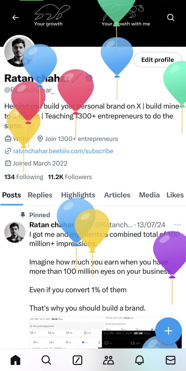 Balloons on my profile. 🎈
