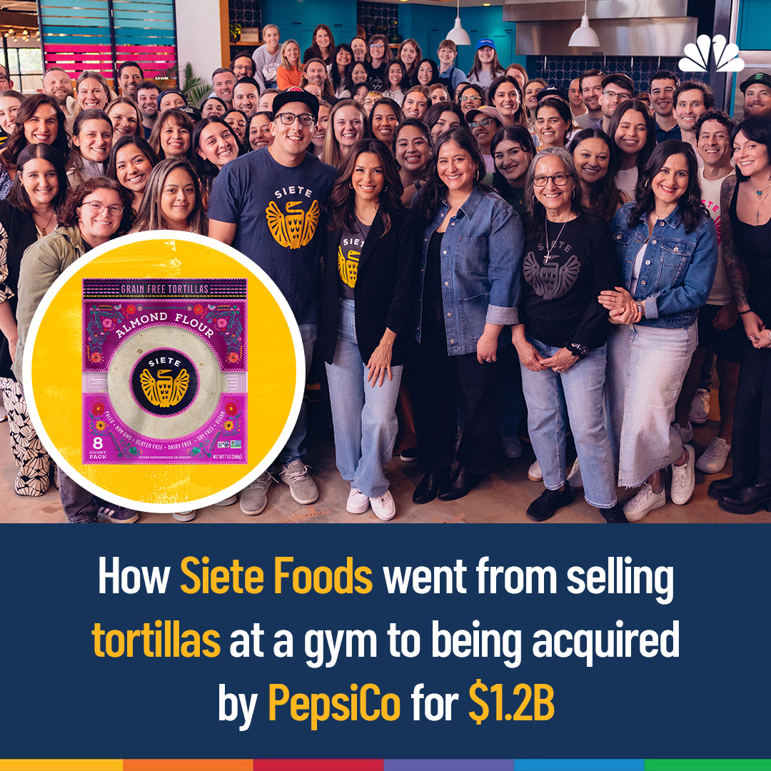 byfernandoh's tweet photo. Siete Foods went from selling gluten-free tortillas at a gym in 2014 to:
🟢selling in more than 37,000 retailers
🟢having Eva Longoria as an investor
🟢being acquired by PepsiCo in 2024 for $1.2 billion
My latest for #BisnessSchool: https://t.co/z7lYJvZr5L https://t.co/zZlY6zPj7V