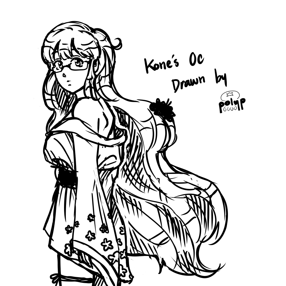 po_lyp's tweet photo. @konenomu 's oc, Cascade! I drew her previously, but this is the updated fit. #art #oc #cute #anime #yukata #flower #notdetergent https://t.co/0pF7wjmvTY