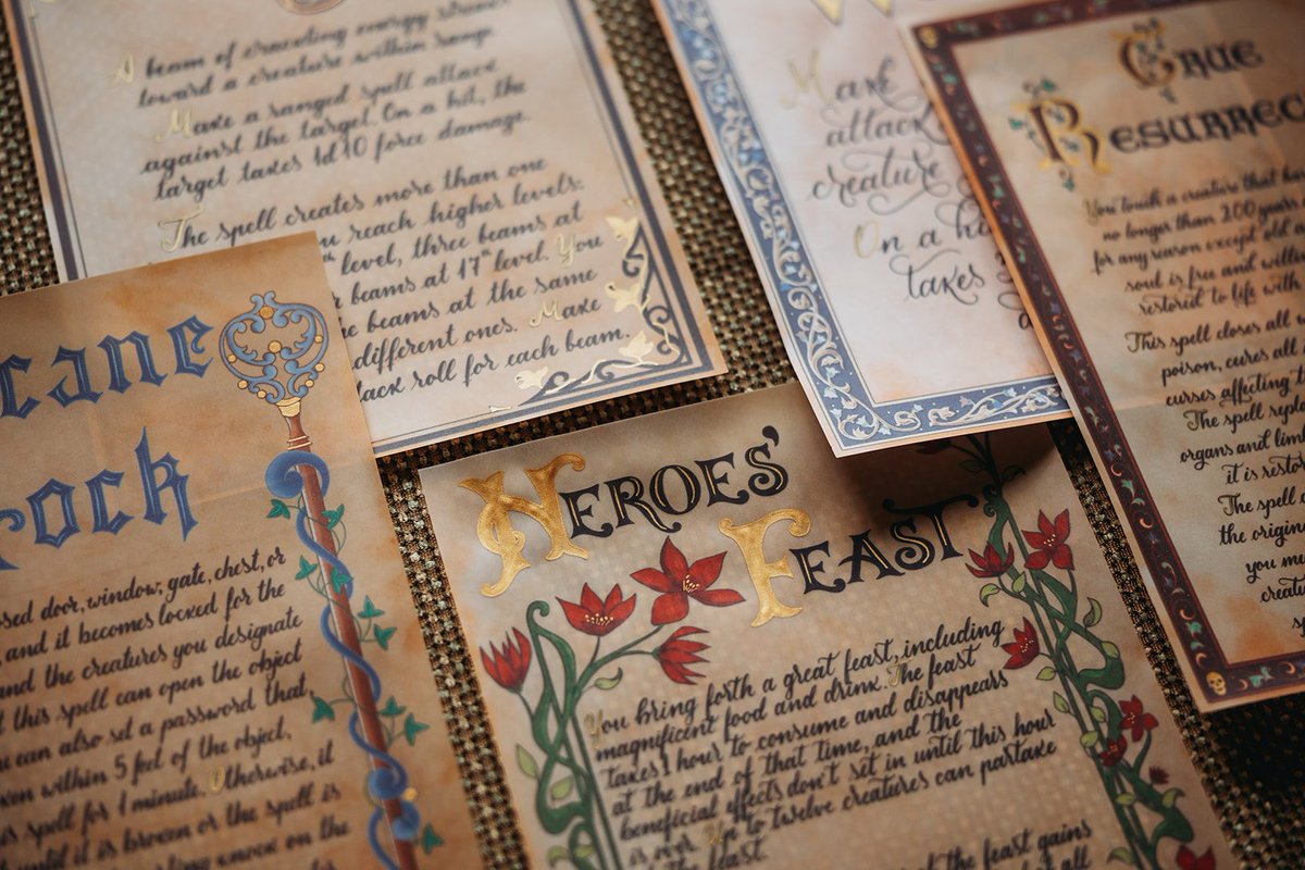 Want to win some d&amp;d spell scrolls? I'm celebrating the company of 9k of you (😱) that are along for the ride with me on this cursed app.🥳
✨RT for a chance to win one of each scroll I have on offer 
✨Open worldwide
✨Winner picked on 13th Oct