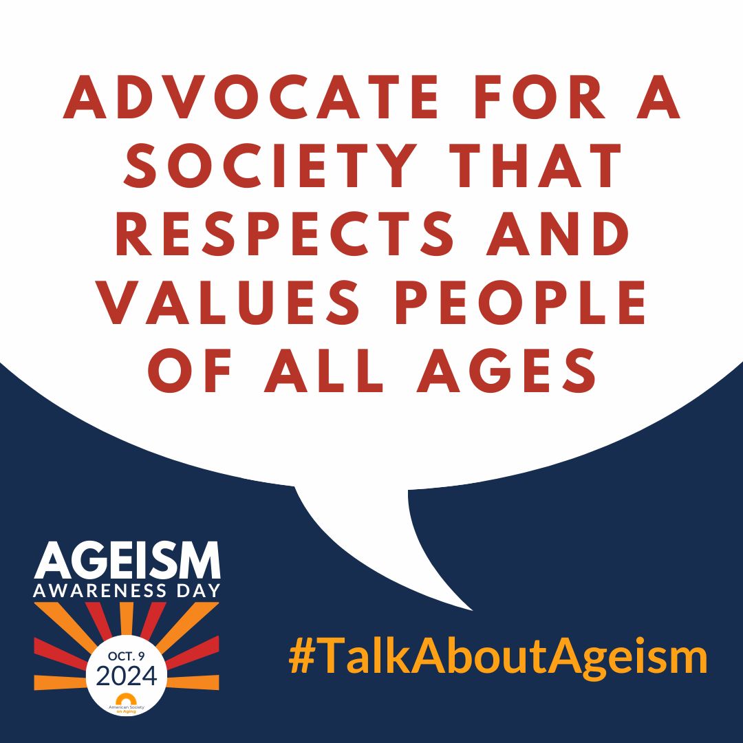 Generations United (@gensunited) on Twitter photo Oct. 9 is Ageism Awareness Day! Generations United is joining <a href="/ASAging/">American Society Aging</a> and others across the country to draw attention to the existence and impact of ageism in our society and how we can reframe aging in our communities. buff.ly/45rAwRM Oct. 9 is Ageism Awareness Day! Generations United is joining <a href="/ASAging/">American Society Aging</a> and others across the country to draw attention to the existence and impact of ageism in our society and how we can reframe aging in our communities. buff.ly/45rAwRM