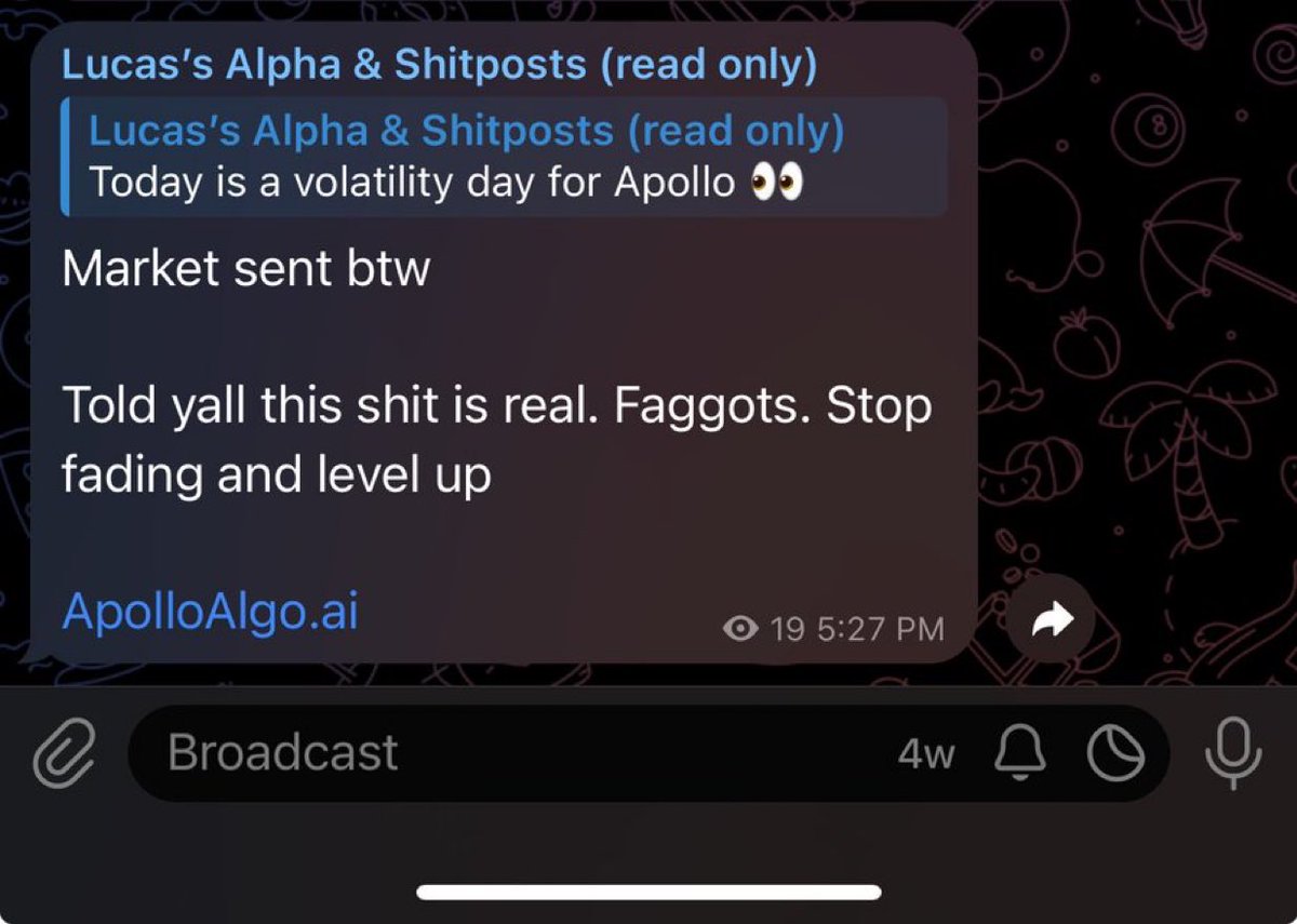BlockchainBoyyt's tweet photo. Told yall

Stop fading me and start printing https://t.co/lGf9GjGuLU