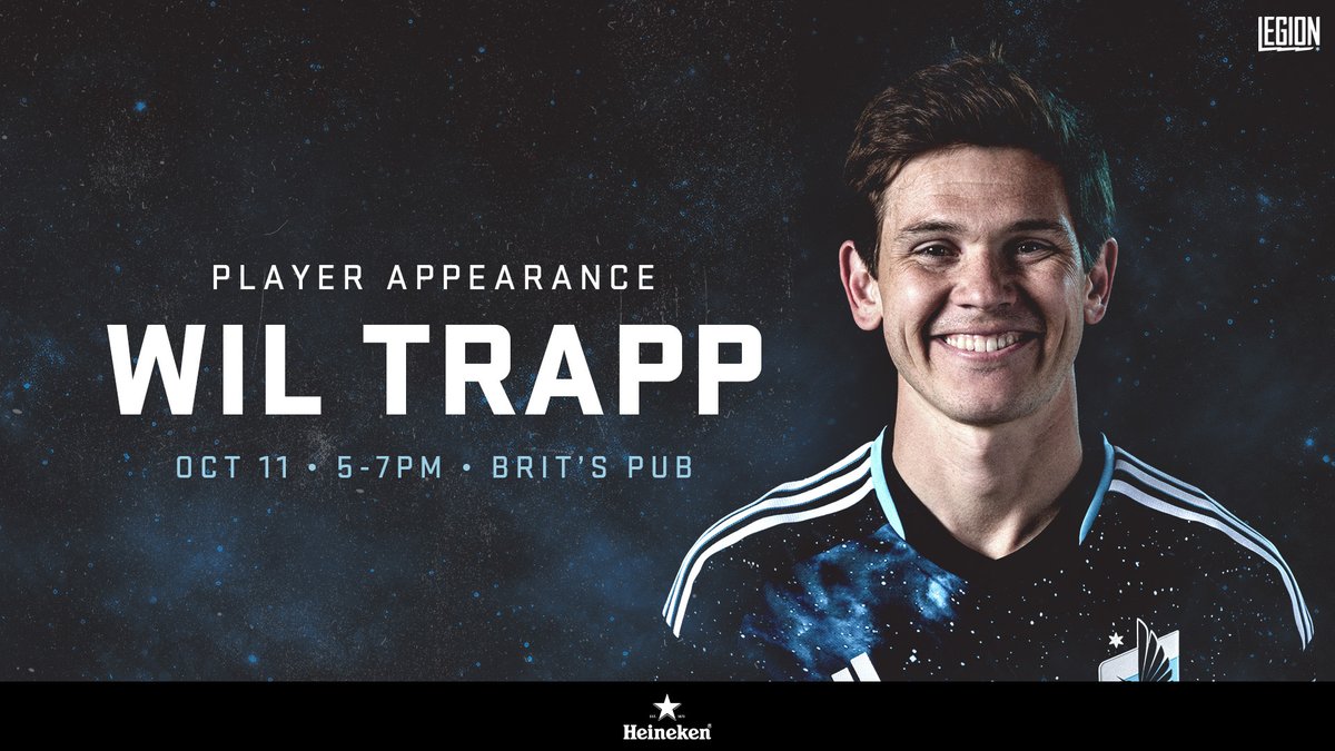 Looking for plans on Friday night? Start them off by kicking it with Wil Trapp at <a href="/britspubmpls/">Brit's Pub</a>!

<a href="/Heineken_US/">Heineken US</a> | #MNUFC