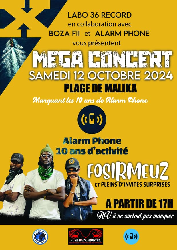 Boza fii (@fii_boza) on Twitter photo Venez vivre les événements publics d '<a href="/alarm_phone/">@alarmphone</a> à Dakar.
Vive la liberté de circulation ✊🏼 ✊🏿 Venez vivre les événements publics d '<a href="/alarm_phone/">@alarmphone</a> à Dakar.
Vive la liberté de circulation ✊🏼 ✊🏿