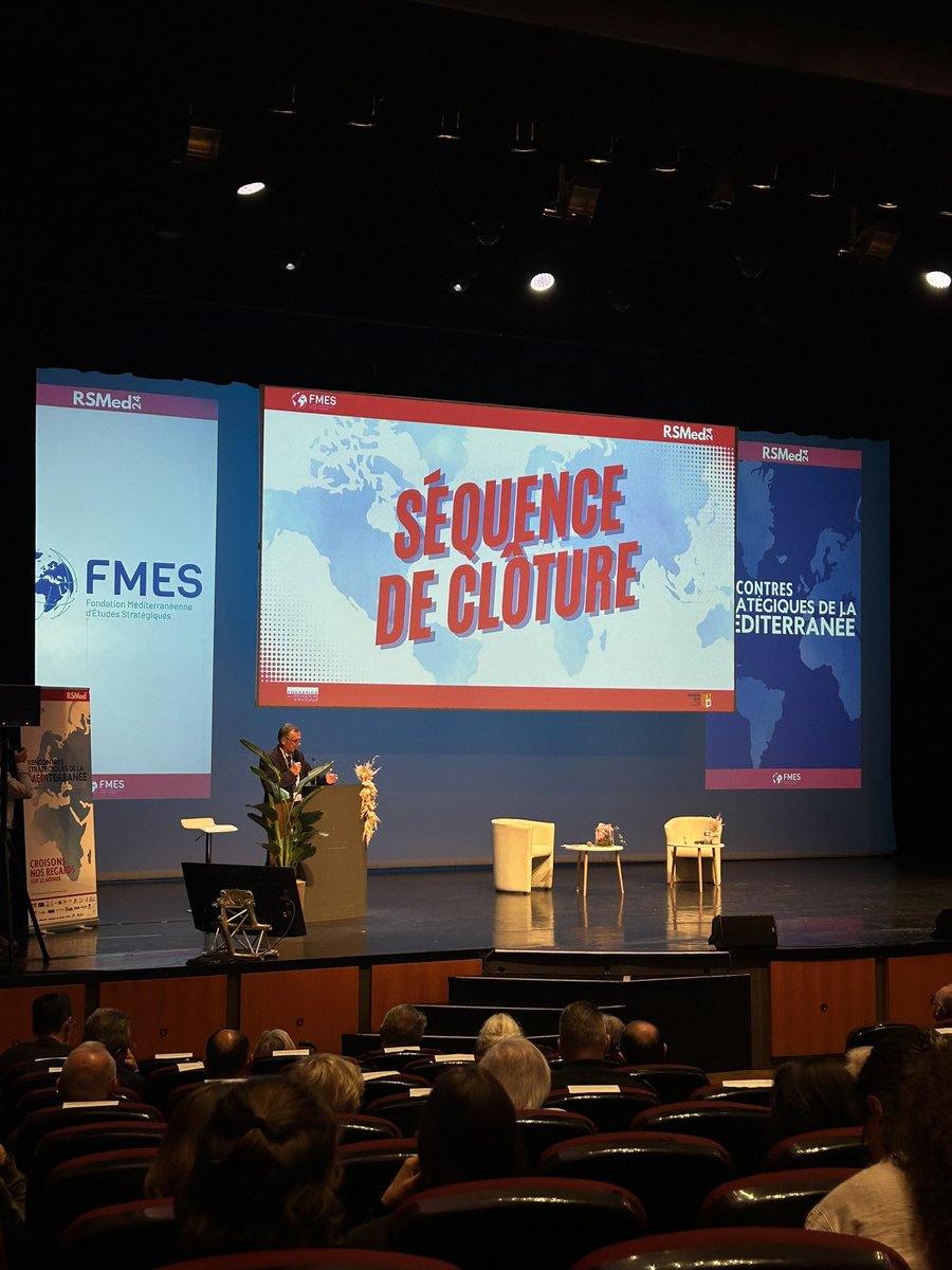 #RSMed Clôture des RSMed 🌊 

Les RSMed ont permis le débat sur des sujets complexes de manière apaisée. 

Dans un monde où les antagonismes croissent, notre vulnérabilité est désormais flagrante et connue des responsables. 

L’inquiétude est positive car elle permet d’agir. 💥