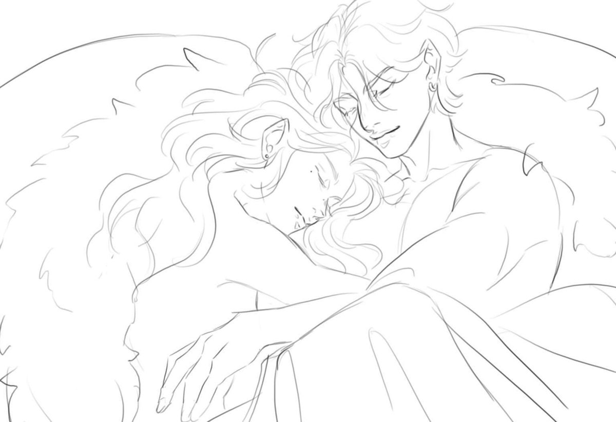Wip of my dear #SnowBurn 🔥❄️
(Ramses (<a href="/_chiipi/">Chii Pi 💙</a>) x Eirwen) 

Will never thank you enough for them 💗