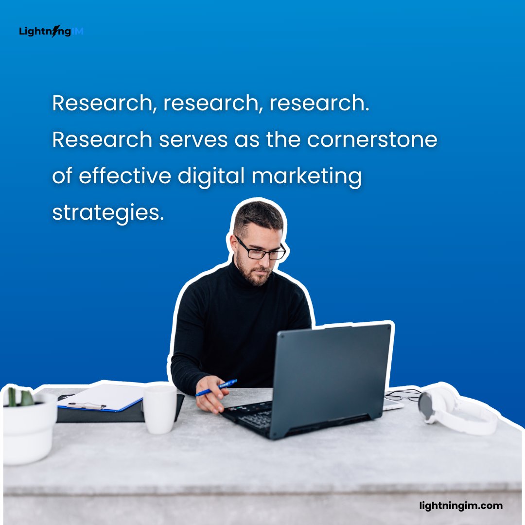 lightningim_com's tweet image. Research is the backbone of successful digital marketing strategies. Understanding your audience, competitors, and market trends helps you craft targeted campaigns that truly resonate. #DigitalMarketing #MarketResearch #Strategy #AudienceInsights #MarketingTips