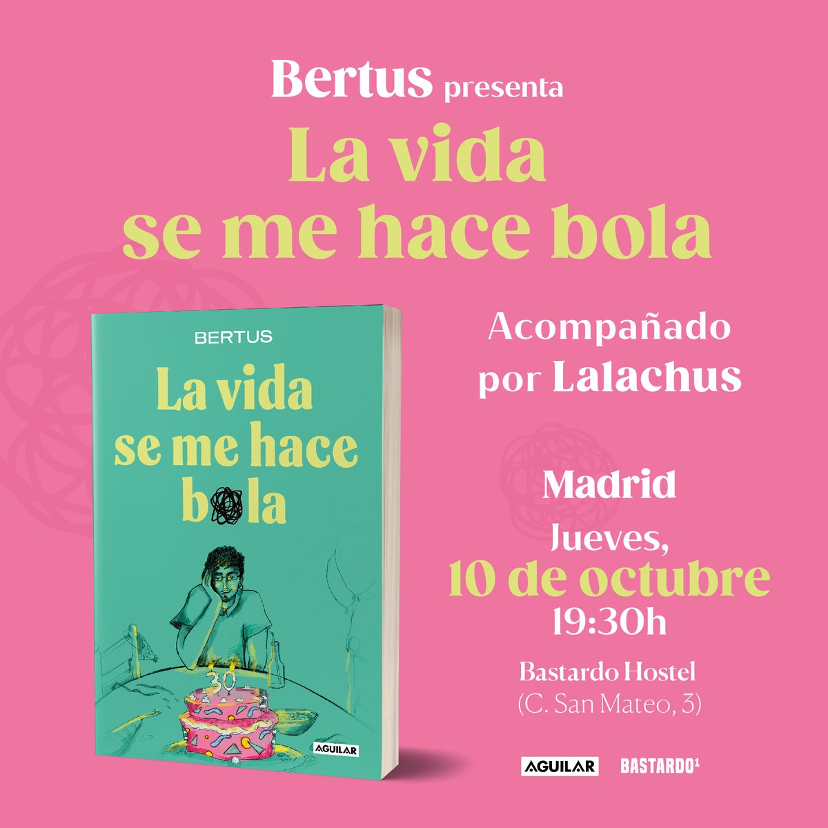 ✍ ¡Apuntad este doble plan en la agenda de mañana! 📆 A las 19.30h, presentación de «La vida se me hace bola» de <a href="/Berttuus/">Bertus</a> en <a href="/Bastardohostel/">BASTARDO Hostel Madrid</a>.