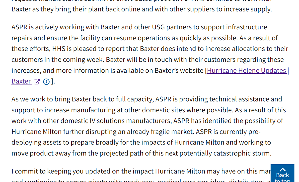 Alexander_Tin's tweet photo. As U.S. health care still reeling from plant shuttered by Hurricane Helene, worsening IV shortages

@ASPRgov says now working to relocate IV supplies from plant in Florida, over concerns of

"Hurricane Milton further disrupting an already fragile market"

https://t.co/nFUQUedfS2 https://t.co/07IRoRnyCU
