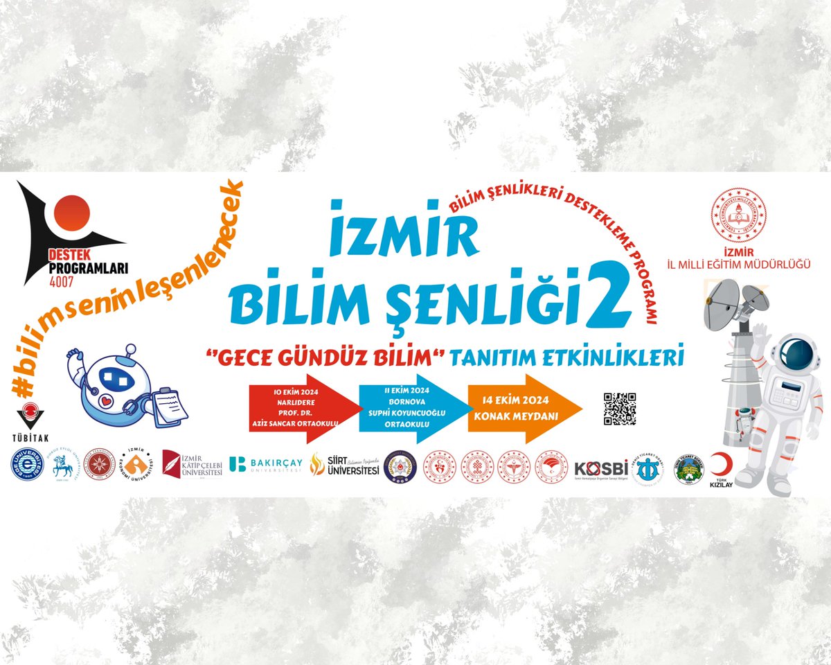 kosbimtal's tweet photo. İzmir Bilim Şenliği 2 ile “Gece Gündüz Bilim” tanıtım etkinliklerinin ana paydaşı olarak proje ve atölyelerimizle standlarımıza bekliyoruz. https://t.co/rgLVFwalXo