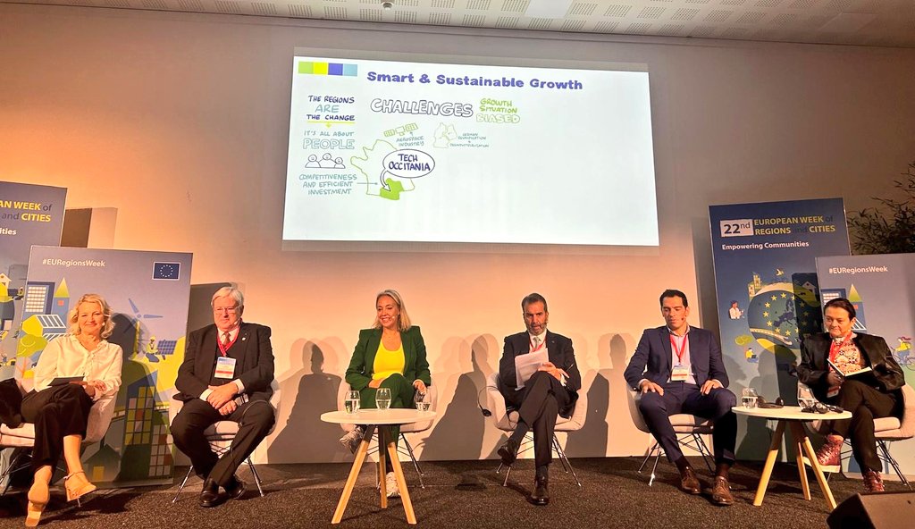 NadiaPellefigue's tweet photo. À la conférence #EURegionWeek organisée par la @EU_Commission à #Bruxelles, je rappelle qu'il ne s'agit pas d'opposer cohésion et compétitivité, métropolisation et ruralité ou encore autorités nationales et régionales...
✅️Mais de mettre en avant les complémentarités indispensables à notre réussite.
Agir à partir de l'echelon régional est efficace.