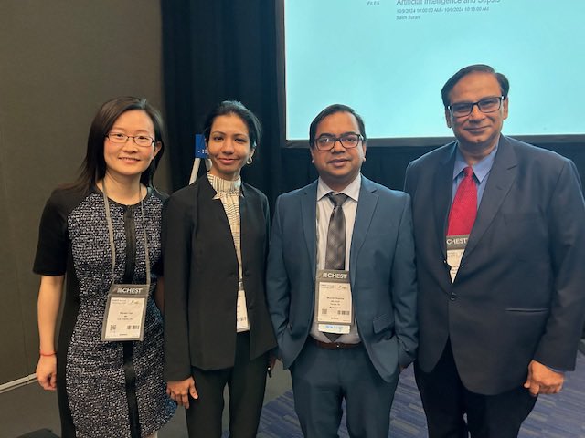 Munishpccm's tweet photo. Artificial Intelligence in Chest infection. Very glad to have presented this emerging topic at @accpchest conference Boston @salimrsurani @BSWHTemple_PCCM @BoethelCarl1 https://t.co/1IlPb6raNj