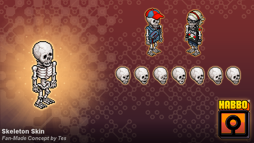 Teschietto96's tweet photo. ☠️ Skeleton Skin Clothing Concept 💀

Imagine a clothing item skin that changes the human parts of your avatar into skeleton bones!

#Habbo #Habboween #FanMade https://t.co/KaWjRLg8kB