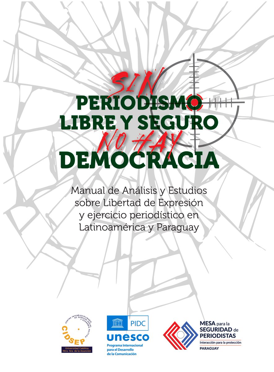 Mañana se presenta "Sin Periodismo Libre y Seguro no hay Democracia". En alianza con <a href="/cidsep/">CIDSEP</a> y con auspicios de <a href="/UNESCOmvdo/">UNESCO Montevideo 🏛</a> Versión impresa y digital seguridadperiodistas.org.py/libro-que-resa… <a href="/efpolcuch/">Ernesto Fernandez Polcuch</a> <a href="/RGonzalezUNESCO/">Rosa Gonzalez</a> <a href="/UltimaHoracom/">Última Hora</a> <a href="/ABCDigital/">ABC Digital</a> <a href="/LaNacionPy/">Diario La Nación</a> <a href="/augusto2s/">augustoparaguay@gmail.com</a> <a href="/InstIDEA/">Instituto de Derecho y Economía Ambiental - IDEA</a>