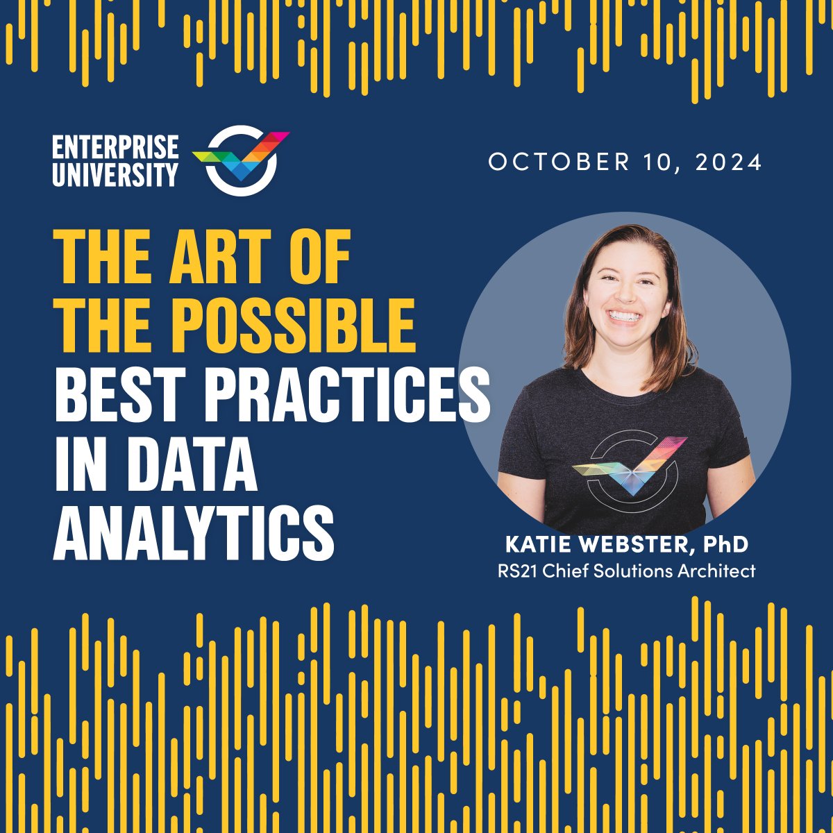 Join Dr. Katie Webster tomorrow for 𝙏𝙝𝙚 𝘼𝙧𝙩 𝙤𝙛 𝙩𝙝𝙚 𝙋𝙤𝙨𝙨𝙞𝙗𝙡𝙚: 𝘽𝙚𝙨𝙩 𝙋𝙧𝙖𝙘𝙩𝙞𝙘𝙚𝙨 𝙞𝙣 𝘿𝙖𝙩𝙖 𝘼𝙣𝙖𝙡𝙮𝙩𝙞𝙘𝙨. Dive deep into #DataAnalytics &amp; using insights to create positive change.📈

✨ You don’t want to miss this one!  enterprisebank.com/eu#form
