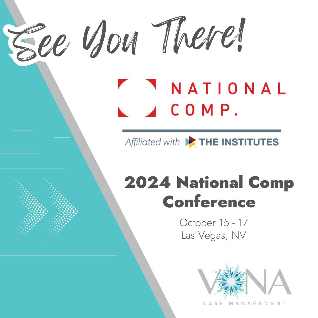 VONAcasemgmt's tweet photo. We are ready for another great National Comp! VONA team members Jonathan Simpson and John Casey will be there and are looking forward to connecting with you all - send us a message to schedule some networking together!

Learn more about this year's event: https://t.co/v8WzwomnyH https://t.co/NAfTh4WDSh