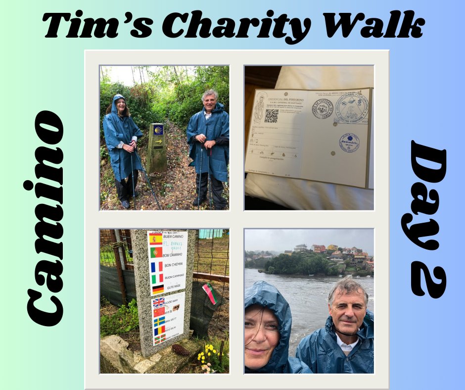 HoltStAChurch's tweet photo. A very soggy day 2 for Tim on his Camino walk!

Do get in touch if you would like to sponsor Tim, raising money for church redecoration and Cameron's Companions. https://t.co/5Me4LTtiv3