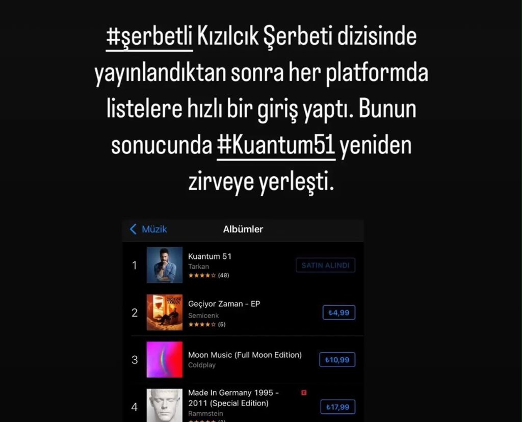 #Kuantum51 yine zirvede… <a href="/tarkan/">Tarkan</a> <a href="/gunaycoban/">Günay Çoban</a> <a href="/TuracBerkay/">Turaç Berkay Özer</a>